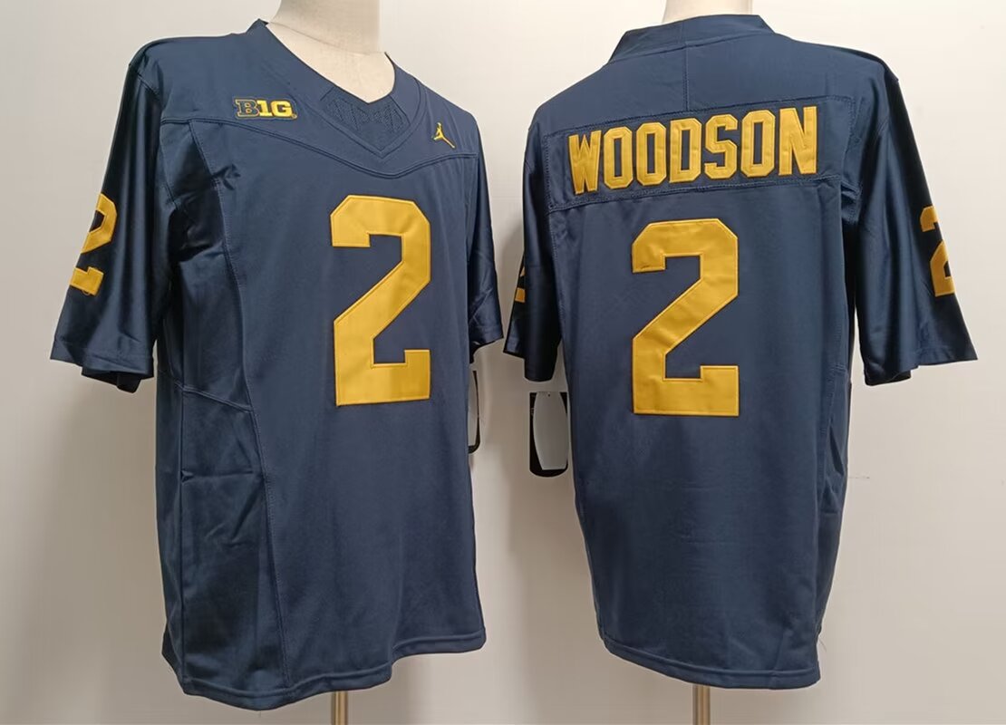 2024 NCAA Men Michigan Wolverines #2 Blake Corum dark blue nike jersey style 3